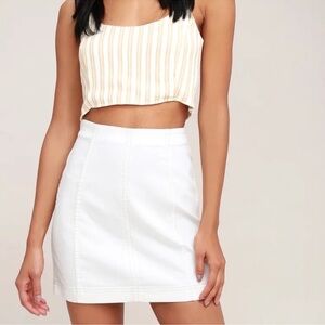 Free People Modern Femme White Denim Mini Skirt Women’s 6 Small